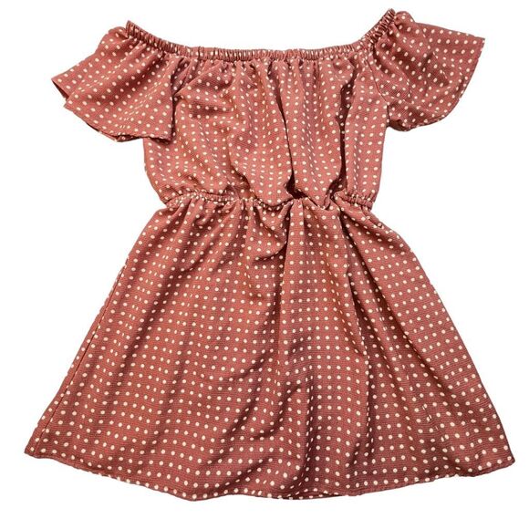 Justify dusty rose off shoulder dress XL Polka Dots Summer Pullover - Picture 5 of 12